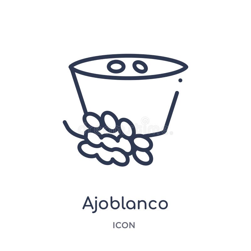 从文化概述汇集的线性ajoblanco象 稀薄的线在白色背景隔绝的ajoblanco传染媒介 时髦的ajoblanco 皇族释放例证 从文化概述汇集的线性ajoblanco象 稀薄的线在白色背景隔绝的ajoblanco传染媒介 时髦的ajoblanco 皇族释放例证